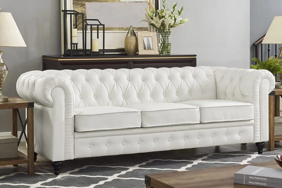 Faux Leather Sofa Set