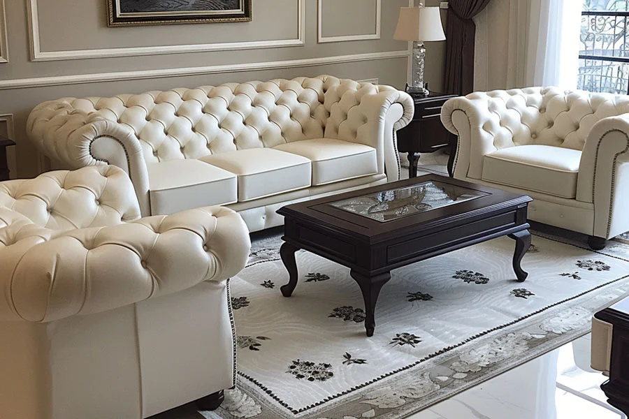 Faux Leather Sofa Set