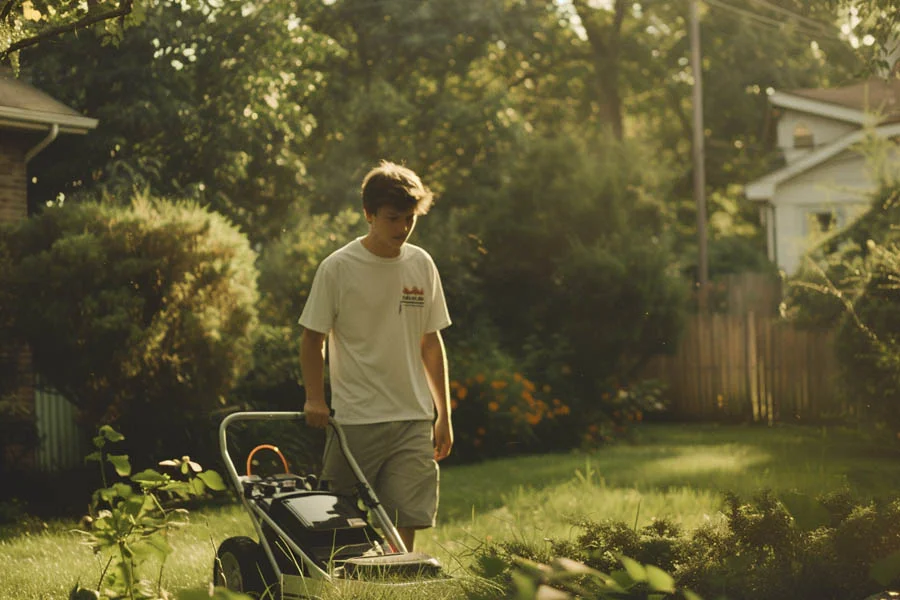 lawn mowing set