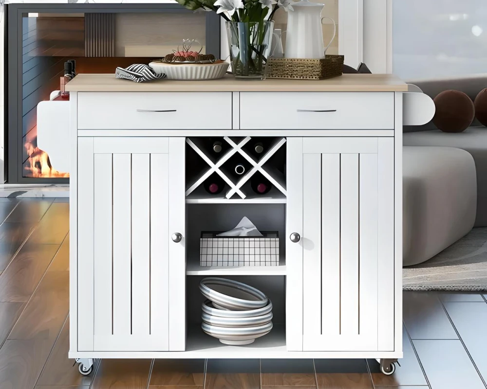 small kitchen island with drawers