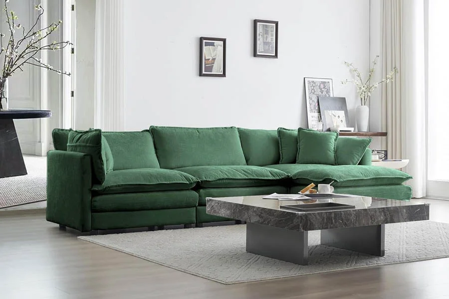 Modular Sectional Sofa with Ottoman