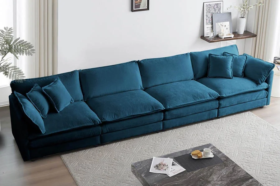 Large Sectional Couch with Ottoman