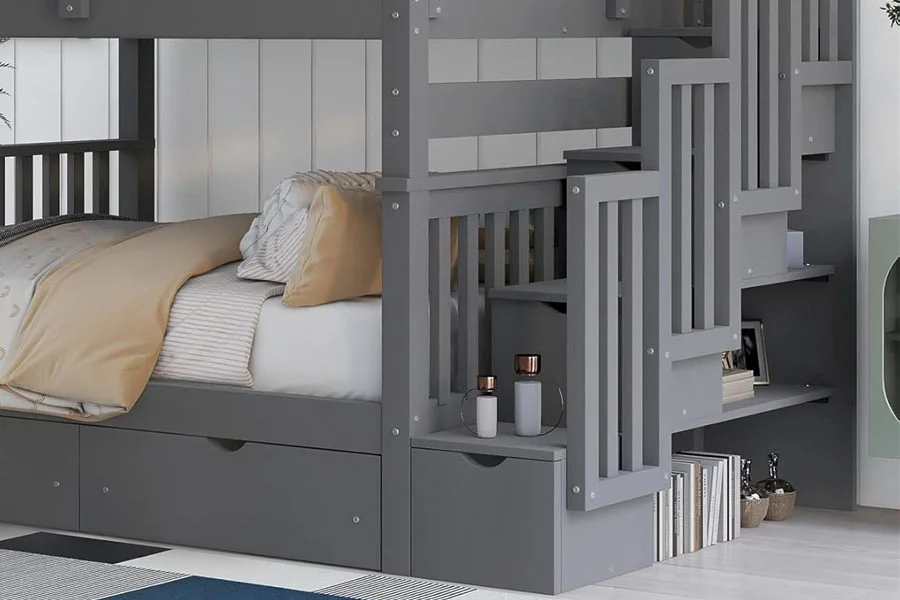 Rustic Wooden Bunk Bed